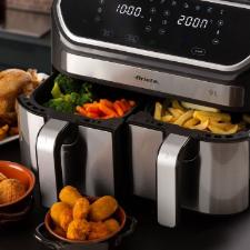 Fritadeira Air Fryer Ariete 4625 Dual preta 9 litros com cesto duplo 1700w 220 volts