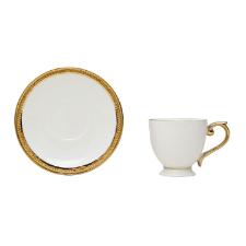Jogo de 6 xcaras para caf em porcelana Wolff Paddy 18055 branca e dourado 90ml