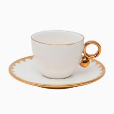 Jogo de 6 xcaras para caf Wolff 18060 Egg branca e dourado 90 ml em porcelana