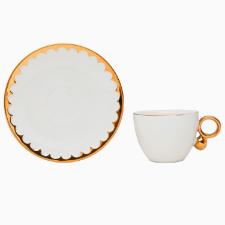 Jogo de 6 xcaras para caf Wolff 18060 Egg branca e dourado 90 ml em porcelana