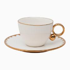 Jogo de 6 xcaras Wolff 18061 Egg branco com dourado 200 ml em porcelana