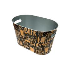 Balde oval em metal Hauskraft Beer 10 litros preto e amarelo