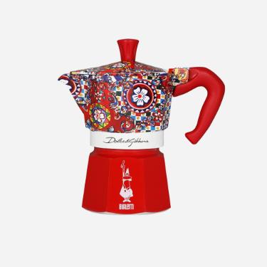 Cafeteira moka em alumnio 3 xcaras Bialetti Dolce & Gabbana 130ml vermelha
