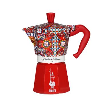 Cafeteira moka em alumnio 6 xcaras Bialetti Dolce & Gabbana 270ml vermelha