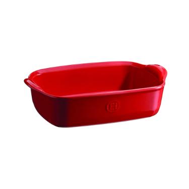 Travessa retangular em cermica Emile Henry 22x14cm vermelha