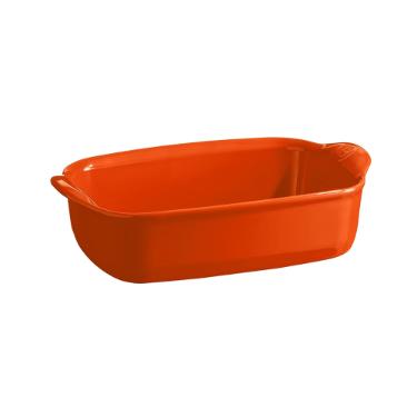 Travessa retangular em cermica Emile Henry 22x14cm laranja