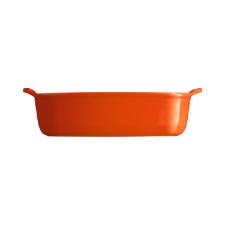 Travessa retangular em cermica Emile Henry 22x14cm laranja