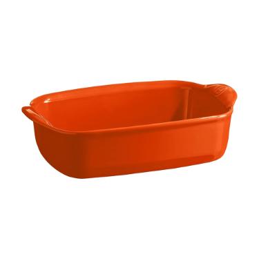 Travessa retangular em cermica Emile Henry 29x19cm laranja