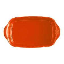 Travessa retangular em cermica Emile Henry 36x23cm laranja