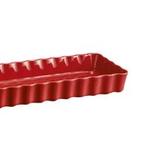 Travessa de Cermica Retangular Emile Henry Flubbing 36,5x15cm vermelha