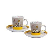 Jogo de xcaras com pires em porcelana Egan Le Casette 100ml 2 peas amarelo