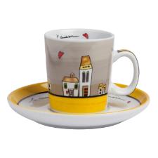 Jogo de xcaras com pires em porcelana Egan Le Casette 100ml 2 peas amarelo