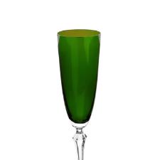 Jogo de taas champanhe cristal ecolgico Bohemia Elizabeth 200ml 6 peas verde