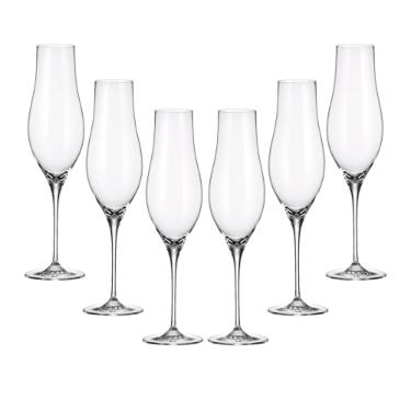 Jogo de ta�as champanhe cristal ecol�gico Bohemia Limosa 300ml 6 pe�as incolor