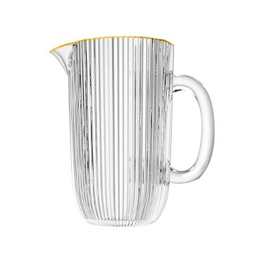 Jarra em cristal ecolgico com borda dourada L'Hermitage Cameratta 1,3 litro transparente