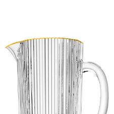 Jarra em cristal ecolgico com borda dourada L'Hermitage Cameratta 1,3 litro transparente