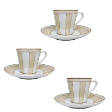 Jogo de xcaras de caf em porcelana Noritake Carnivale champanhe 6 peas