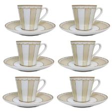 Jogo de xcaras de caf em porcelana Noritake Carnivale champanhe 6 peas