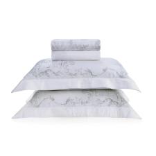 Jogo de Cama queen 300 Fios 100% Bambu Trussardi Aironi cor branca