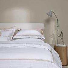 Almofada 300 Fios Algodo Egpcio Trussardi Vercelli 30x40cm Branco e Rose