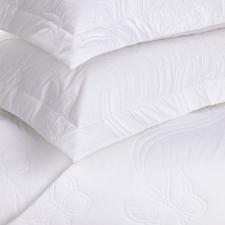 Colcha com porta-travesseiro Trussardi Farfalla cetim 200 fios queen 240x250cm branco