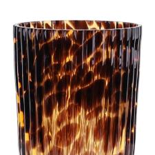 Vaso murano bicolor em vidro L'Hermitage 13,5x13,5x21cm marrom e laranja
