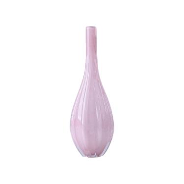 Vaso murano em vidro L'Hermitage Gota 16x16x46cm champanhe