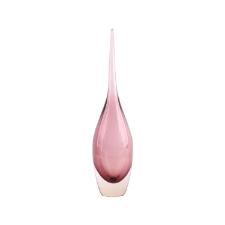 Vaso murano em vidro L'Hermitage Gota 10x10x41cm ros