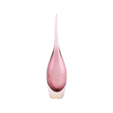 Vaso murano em vidro L'Hermitage Gota 10x10x41cm ros