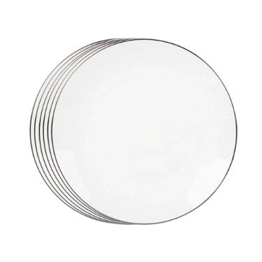 Prato raso em porcelana L'Hermitage Legacy Silver 27cm branco