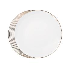Prato raso em porcelana L'Hermitage Legacy Gold 27cm branco