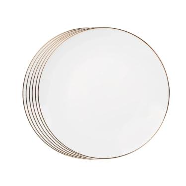 Prato raso em porcelana L'Hermitage Legacy Gold 27cm branco