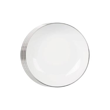 Prato fundo em porcelana L'Hermitage Legacy Silver 20,5cm branco