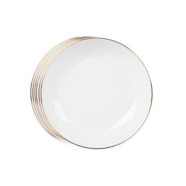 Prato fundo em porcelana L'Hermitage Legacy Gold 20,5cm branco