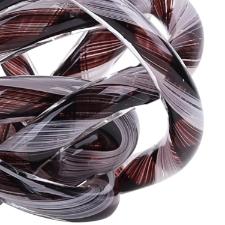 Vaso torcido em vidro L'Hermitage Murano 12x12cm preto