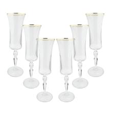 Jogo de taas champanhe cristal ecolgico Bohemia Grace 190ml 6 peas ouro