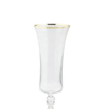 Jogo de taas champanhe cristal ecolgico Bohemia Grace 190ml 6 peas ouro