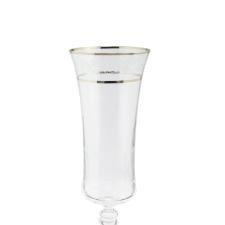 Jogo de taas champanhe cristal ecolgico Bohemia Grace 190ml 6 peas prata rim