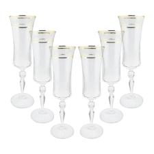 Jogo de taas champanhe cristal ecolgico Bohemia Grace 190ml 6 peas ouro rim