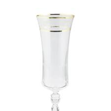 Jogo de taas champanhe cristal ecolgico Bohemia Grace 190ml 6 peas ouro rim