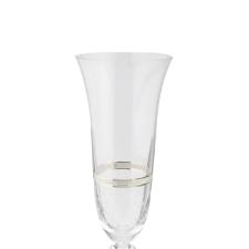 Jogo de taas champanhe cristal ecolgico Bohemia Angela 190ml 6 peas prata rim