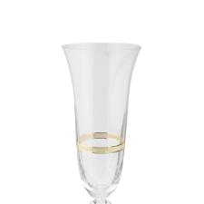 Jogo de taas champanhe cristal ecolgico Bohemia Angela 190ml 6 peas ouro rim
