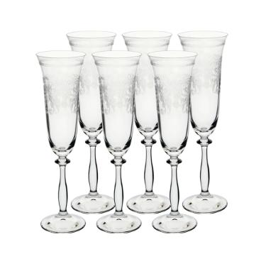 Jogo de taas champanhe cristal ecolgico Bohemia Angela 190ml 6 peas