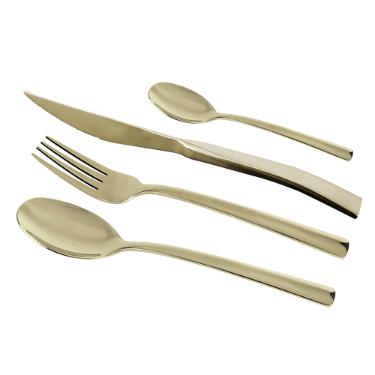 Faqueiro em ao inox Fracalanza Ravel 24 peas champanhe serve 6 pessoas