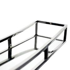 Bandeja retangular em ao inox com espelho Fracalanza 60cm prateada