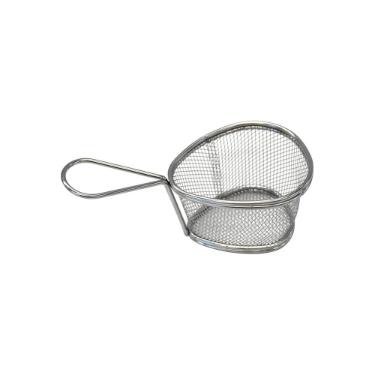 Cesta oval para batata frita e petiscos de ao inox com ala Fackelmann Elemental