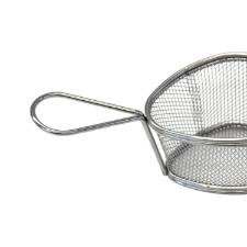 Cesta oval para batata frita e petiscos de ao inox com ala Fackelmann Elemental