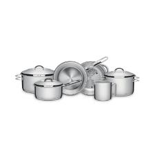 Jogo de Panelas Tramontina Solar em Ao Inox com Fundo Triplo e Tampas de Inox 6 Peas