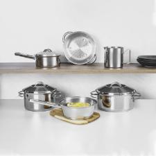 Jogo de Panelas Tramontina Solar em Ao Inox com Fundo Triplo e Tampas de Inox 6 Peas