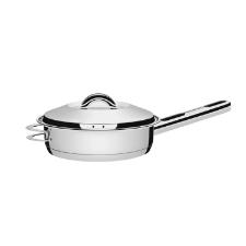 Frigideira Tramontina Solar em Ao Inox com Fundo Triplo Tampa Cabo e Ala 28 cm 4,8 litros